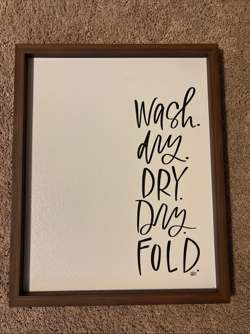Farmhouse Laundry Wall Art Sign - White & Brown 12.6” x 15.6”